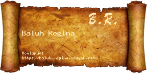 Baluh Regina névjegykártya